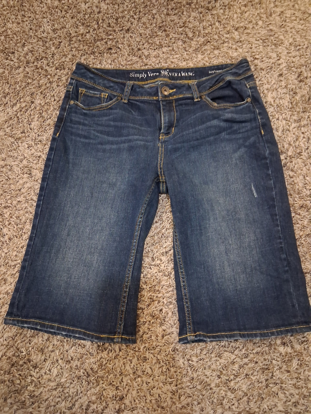 Simply Vera Vera Wang Dark Blue Denim Boyfriend Shorts